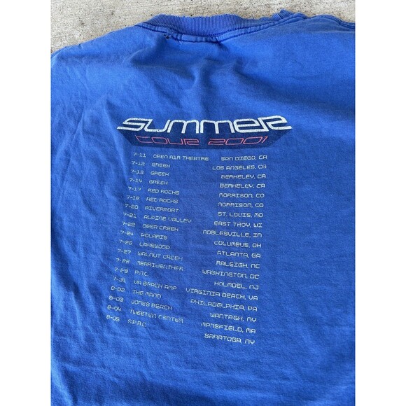 2001 VTG Phish Band Trey Anastasio Summer Tour T-Shirt Blue Men's Large RARE - Picture 4 of 5